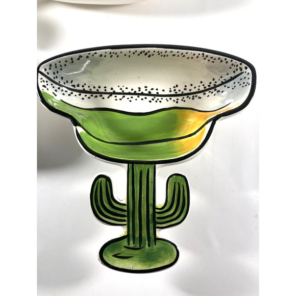 Ceramic Cactus Chip Salsa Appetizer Dip Bowls Clay art Lot‎ of 3 - Picture 2 of 7